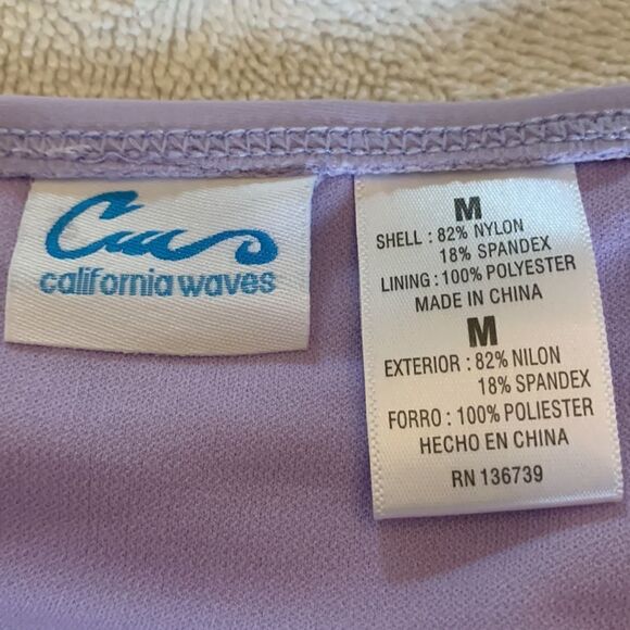 California waves lilac strappy side hipster bikini bottoms Size M NWT - Picture 5 of 5